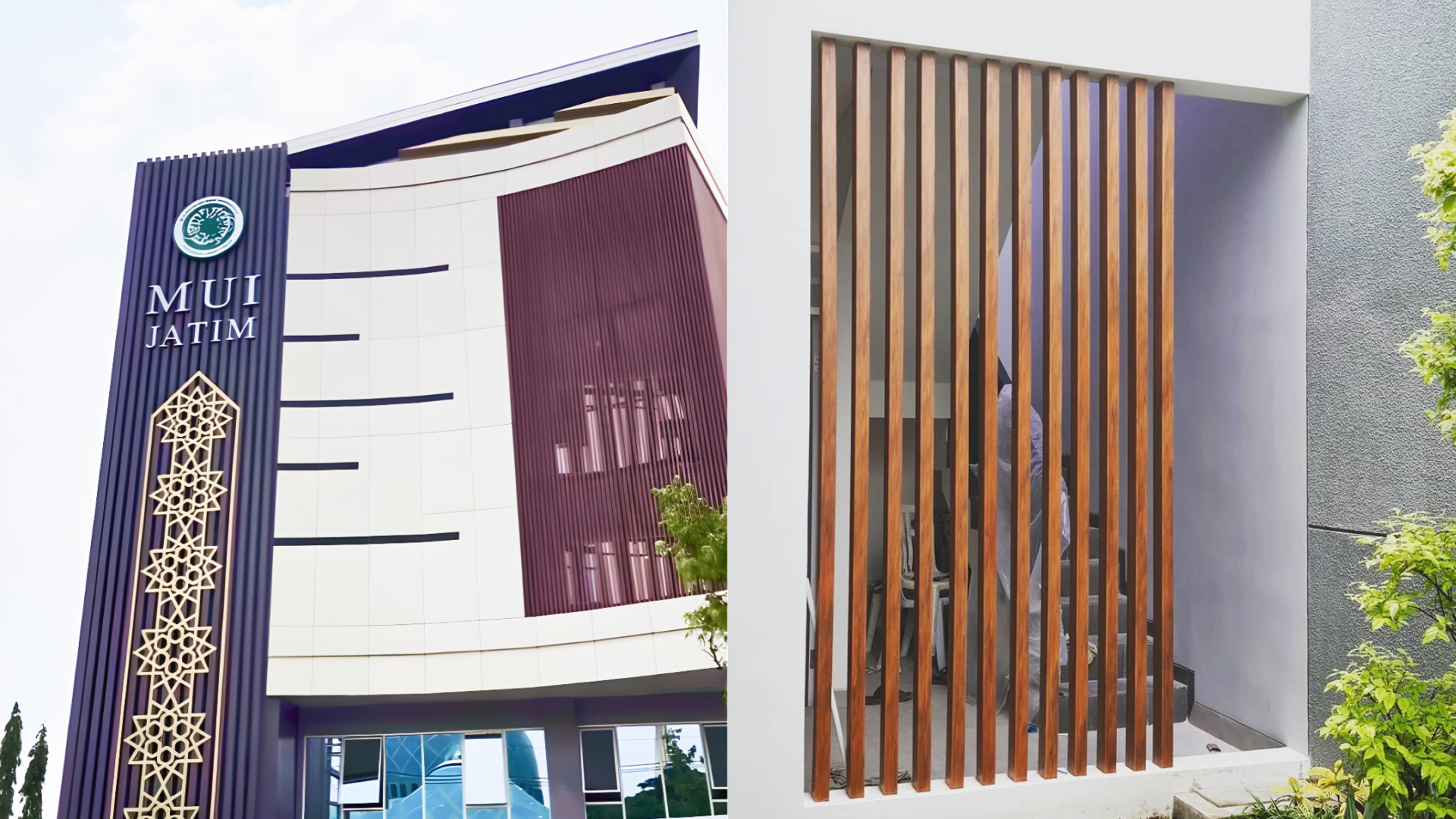 panel wpc duma untuk fasad gedung dan sekat ruangan hunian
