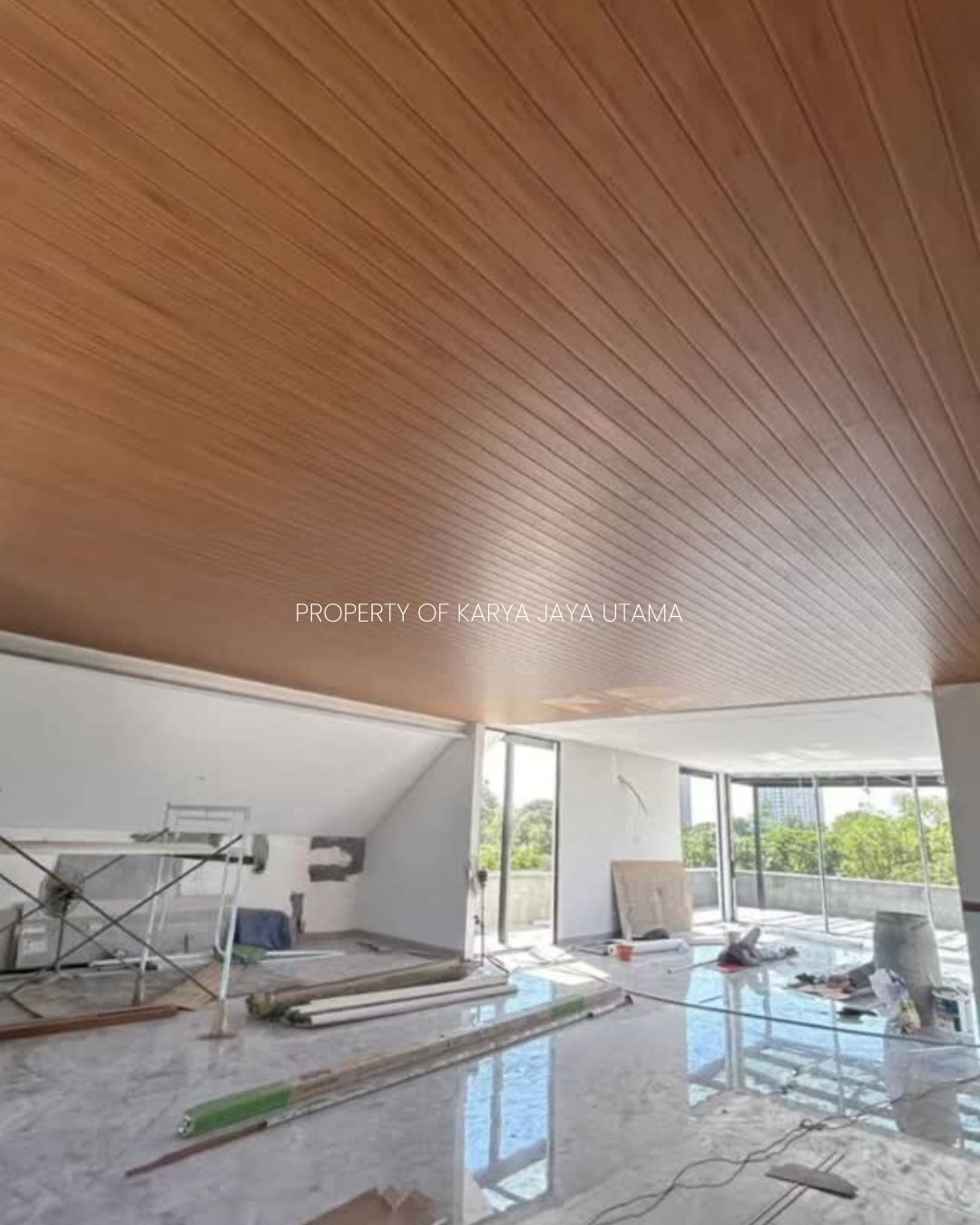 Plafon WPC Modern 100 warna C2 untuk Rumah tinggal